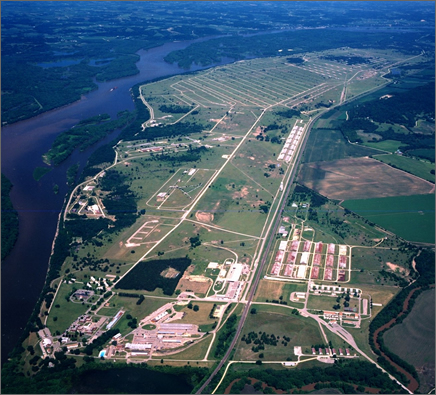 Aerial view of Savanna Army Depot